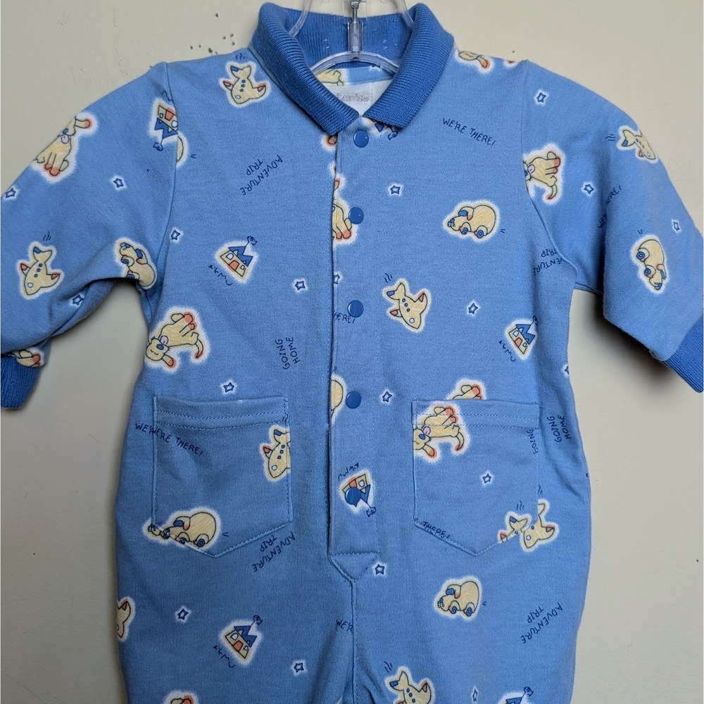 Vintage Carters Emu Namae 2000 Y2K Going Home Romper Footie One Piece 0-3 Months - Picture 2 of 8